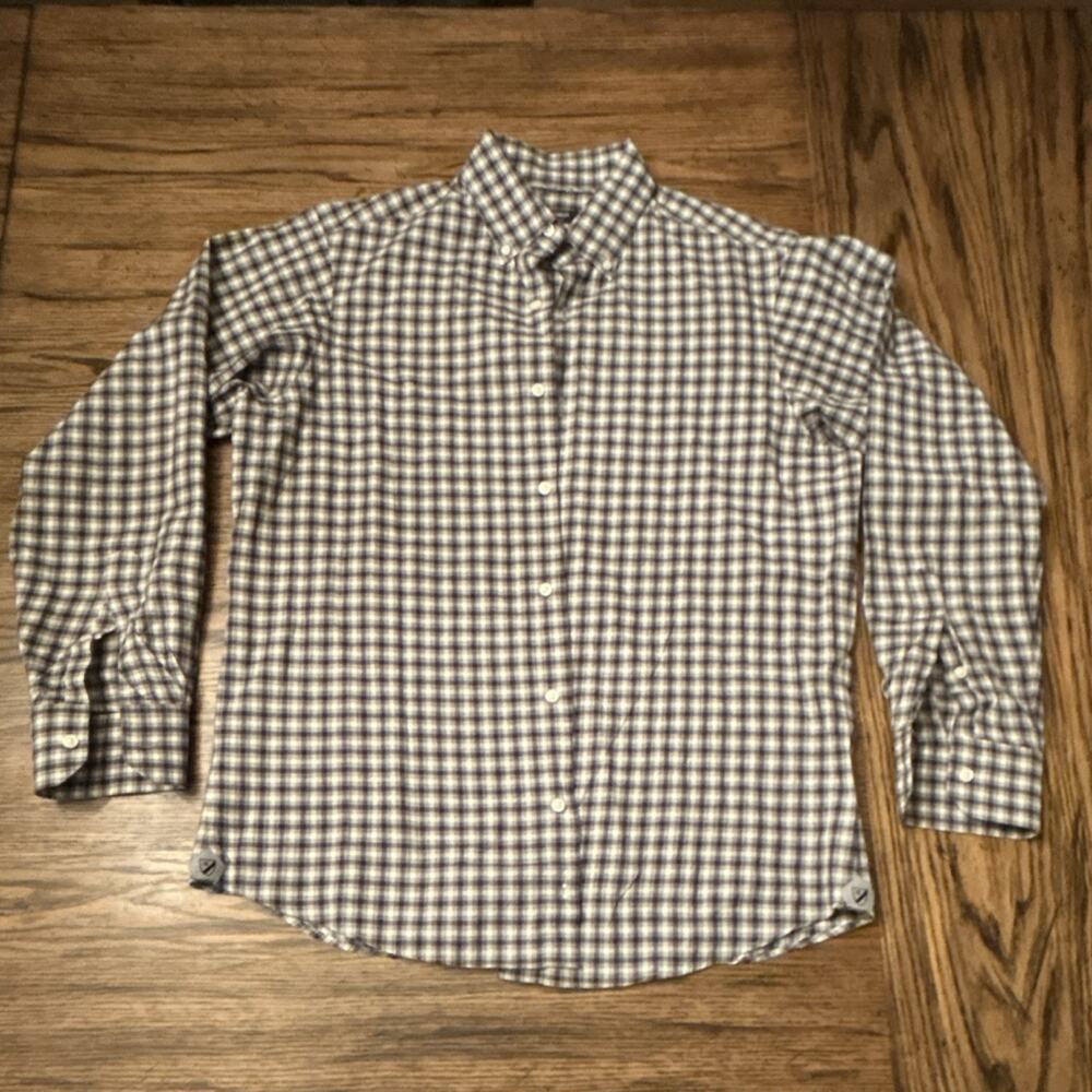 Cremieux Classics Black White Check Cotton Button-Up Shirt Men's M Long Sleeve